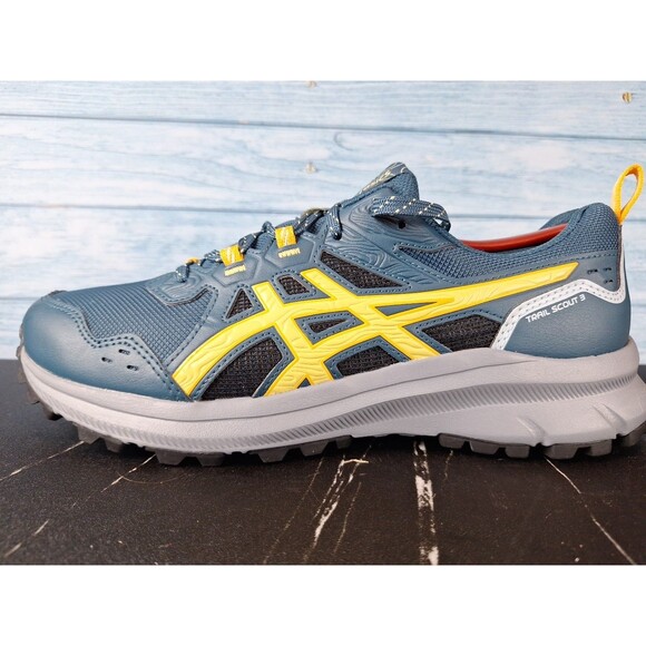 ASICS Men\'s Trail Scout 3 Running Shoes Night Sky Teal Yellow Sz 9 main image 13